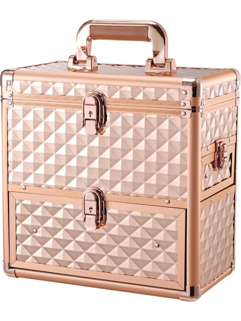 Extra Large Makeup Organizer Case with Drawer & Mirror - Travel Cosmetic Case